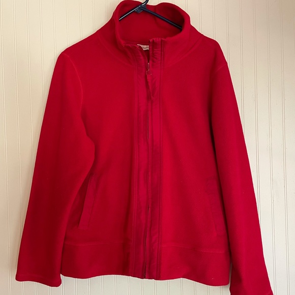 Soft red brushed cotton jacket - Picture 1 of 3